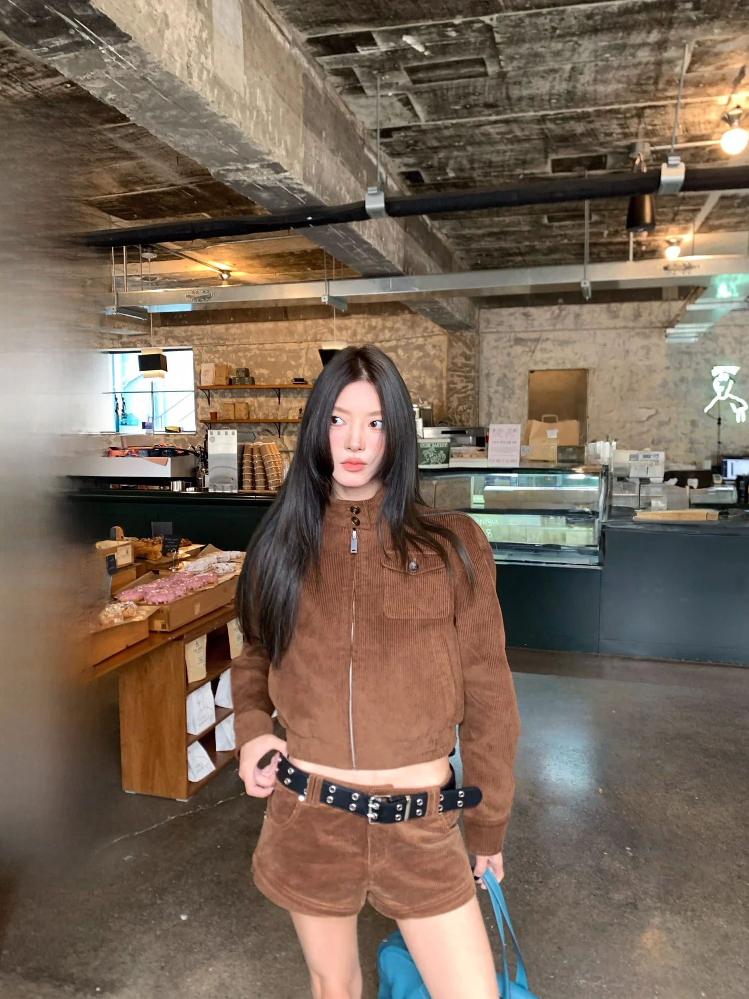 

Вельветовая куртка на молнии для женщин, осенняя, повседневная, модная, с принтом BigPuppy E25, хлопковая, с длинными рукавами