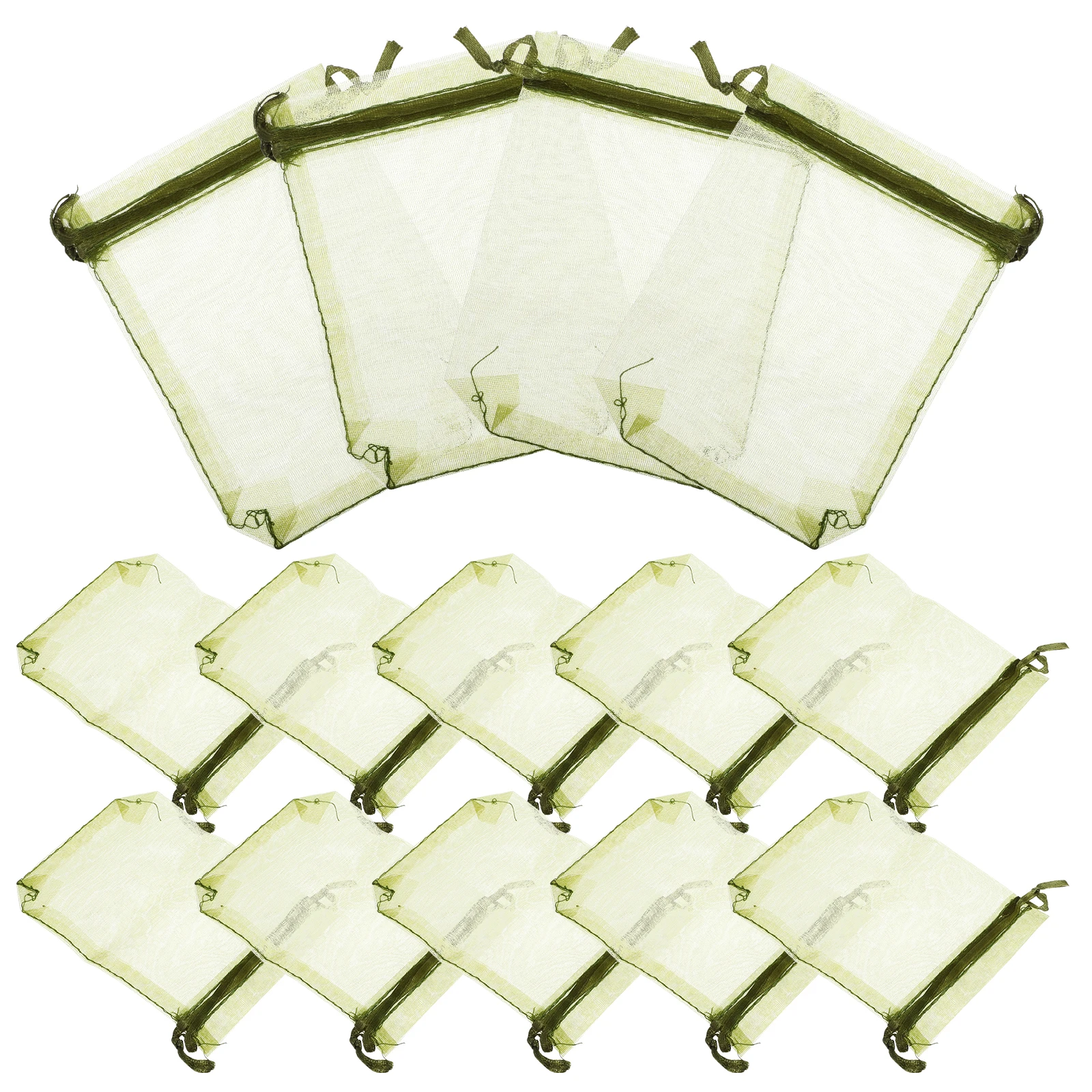 

100pcs Gift 9x12CM Military Green Drawstring Bags for Jewelry C y Cookies Party Wedding Bridal Shower Christmas Treats Favor