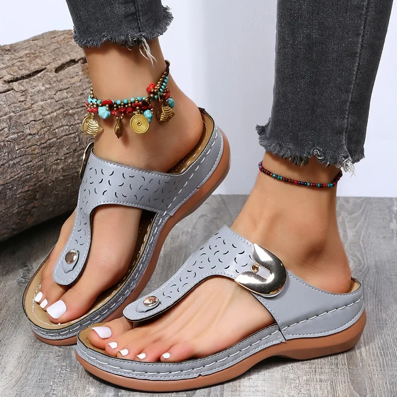 2024 New Women Slippers Summer Ladies Flip-flops Wedges Open Toe Platform Sandals Holiday Casual Slip on Beach Shoes for Women