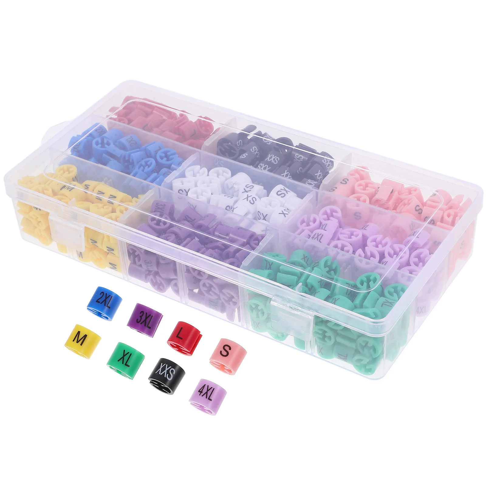 

450Pcs Vibrant Hanger Size Tag Markers Durable Plastic Clips for Clothing Store Home Use Hanger Size Marker Tags
