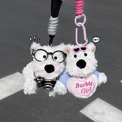 Various Outfits Cartoon Puppy Keychain Cute Small Dog Doll Plush Keychain For Bag Pendant Furry Puppy Keyrings For Couple Gifts