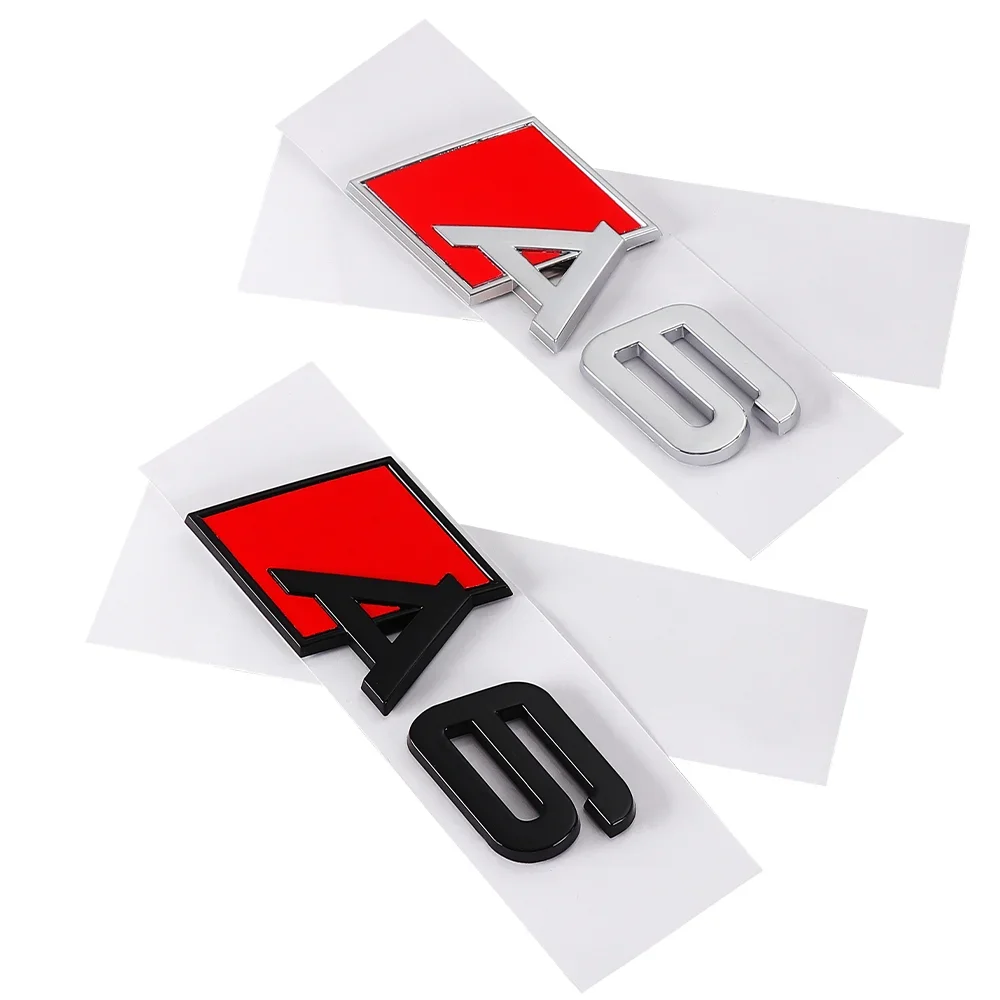 3D ABS Car Body Rear Trunk Stickers A3 A4 A5 A6 A7 A8 Emblem For Audi Sline TT RS7 A6L RS3 RS4 Auto Tail Badge Replacement Decal