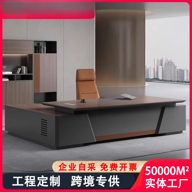 Boss Desk Chairperson's Desk President's  Head  Manager Office Desk and Chair Combination