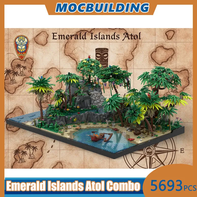 

Emerald Islands Atol Combo Complete Modular Tropical Island MOC Building Blocks DIY Assemble Bricks Display Toys Gifts 5693PCS