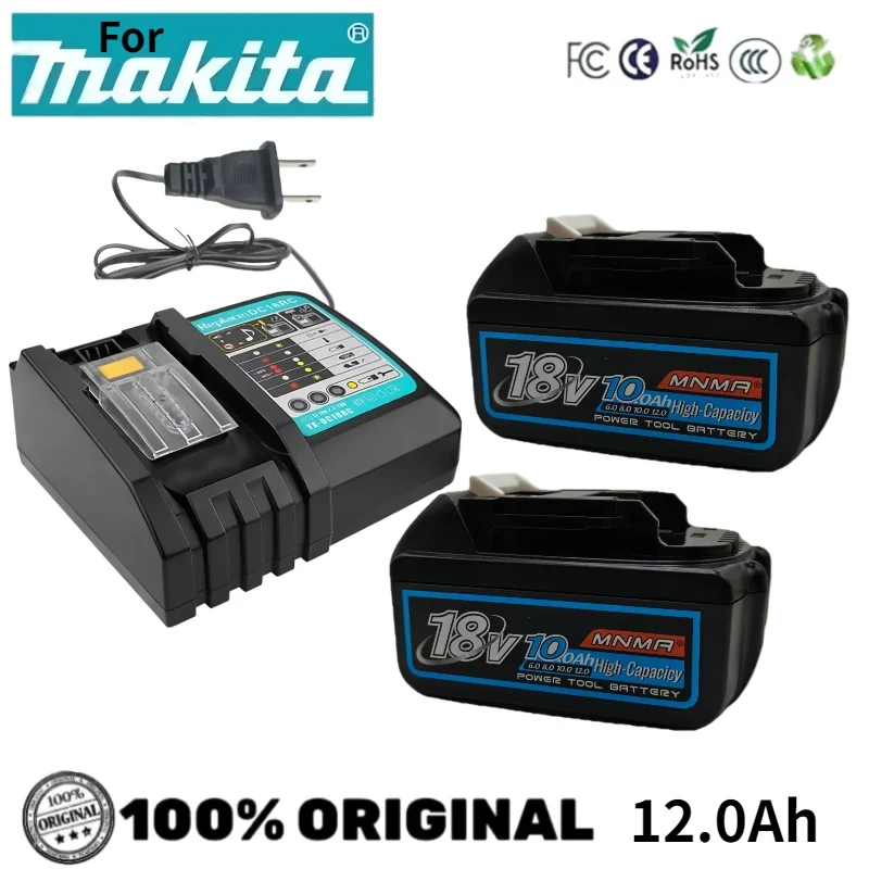 Para batería Makita de 18V, batería recargable de 18V y 12,0Ah, herramienta eléctrica BL1830 BL1840,BL1850,BL1860B, batería de herramienta de litio Makita