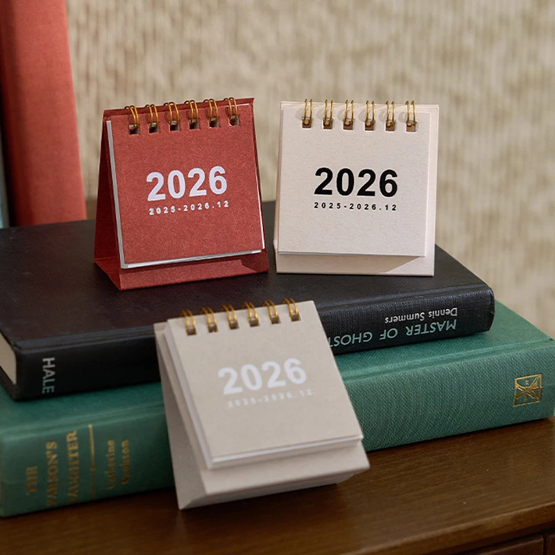 2026 Mini Desk Calendar Spiral Calendar Books Yearly Planner Daily Monthly To Do List Time Schedule Organizer Desk Decorations