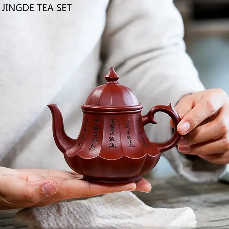 

200ml Authentic Raw Ore Dahongpao Beauty Tea Kettle Chinese Yixing Purple Clay Teapot Handmade Filter Pot Home Zisha Teaware