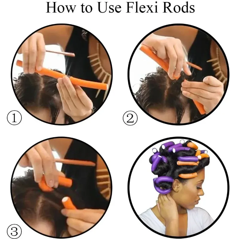 10 Pcs Flexible Hair Curling Rods