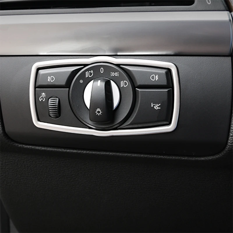 For BMW X5 X6 E70 E71 E72 Car styling Headlight Switch Lamp panel cover decorative trim molding Car Sticker Interior Accessories