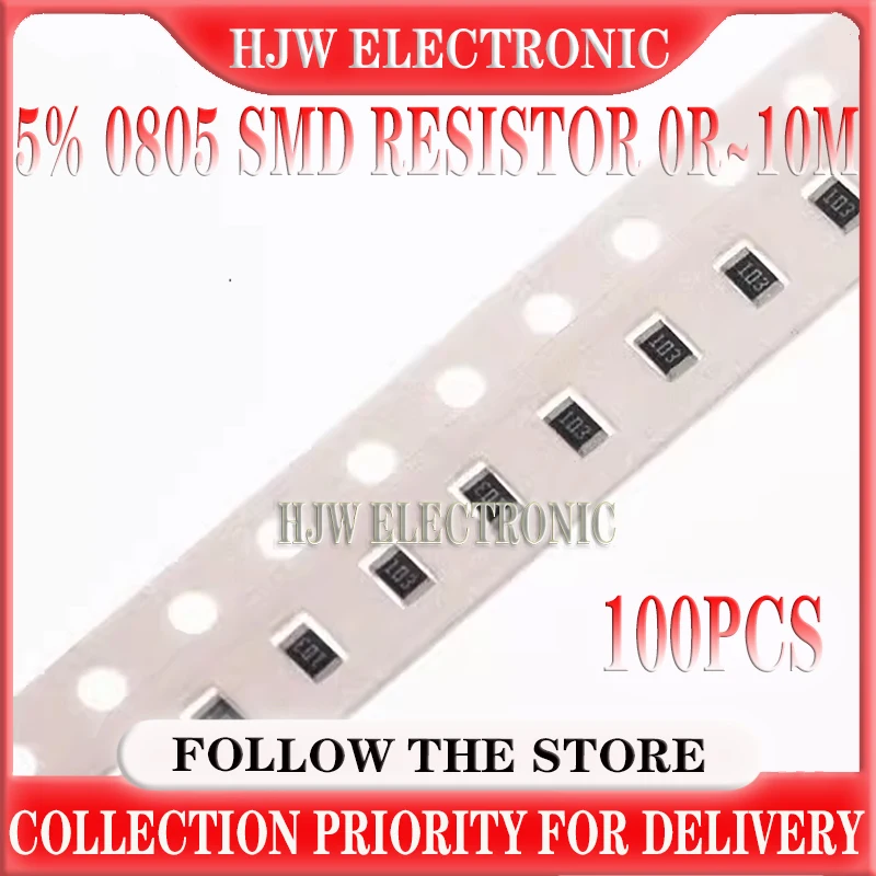 

100pcs 5% 0805 SMD resistor 0R~10M 1/8W 0 0.1 1 10 100 150 220 330 ohm 1K 2.2K 4.7K 10K 100K 1R 10R 100R 150R 220R 330R 1M 10M