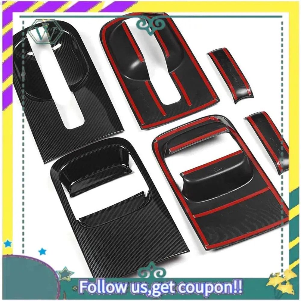 

A82U-6Pcs/Set Car ABS Carbon Fiber Door Handle Bowl Cover For Hyundai Grand Starex H1 I800 2018-2020 Car Accessories