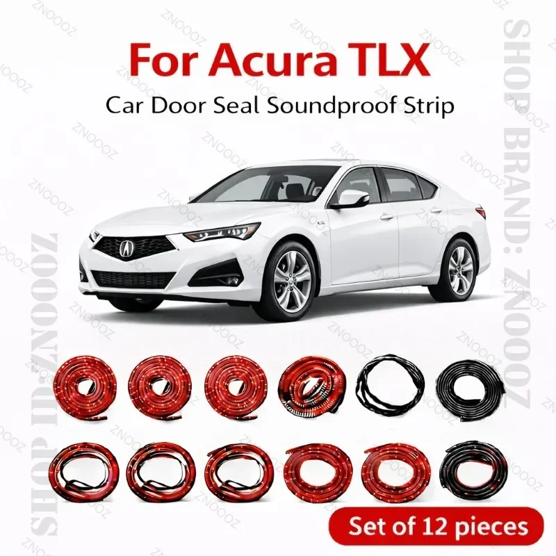 

For Acura TLX Car Door Seal Strip Rubber Double Layer Soundproof Dustproof Waterproof Door Weatherstrip 12PCS Set