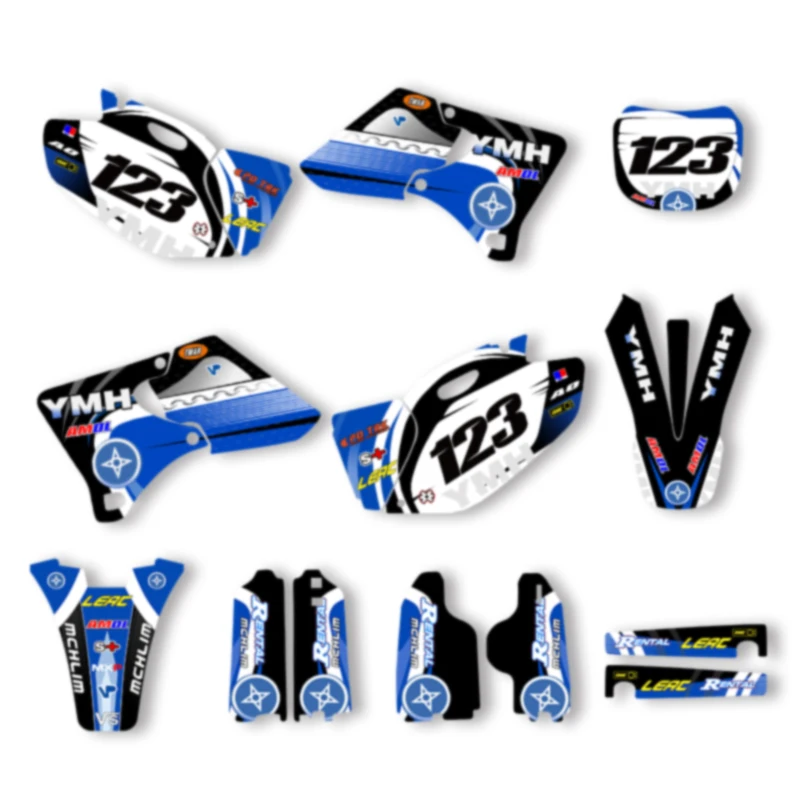 

DSMTECH Custom Team Graphics Backgrounds Decals Stickers Kit For YAMAHA YZ 250 400 426 1998 1999 2000 2001 2002 YZ250 003