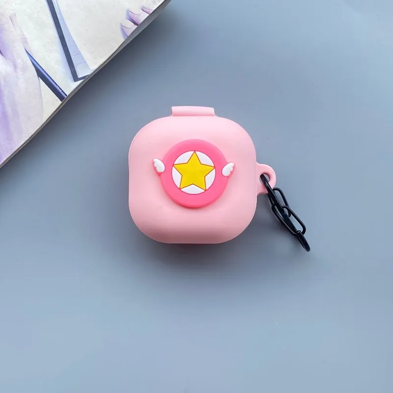 Adecuado para Samsung Galaxy Buds2/live/pro auriculares inalámbricos Bluetooth funda protectora de silicona de dibujos animados carcasa suave