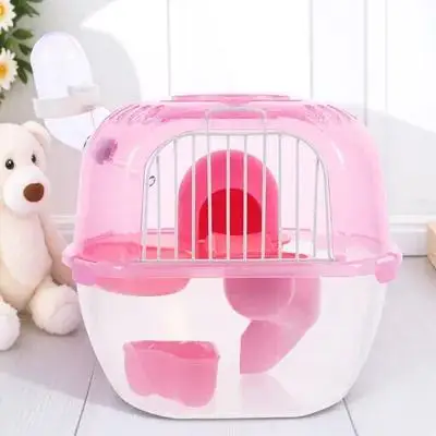 

2-Tier Small Animal Travel Cage Lightweight Portable Carrier Handle Ventilated Design For Hamster Chinchilla Guinea Pig Squirrel