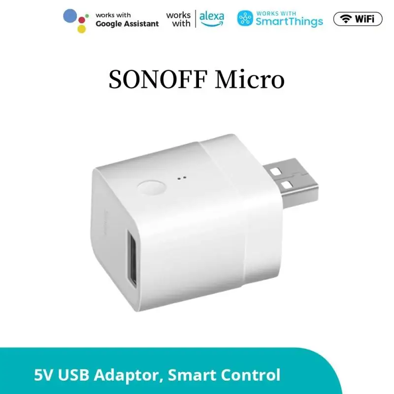 1~10Pcs SONOFF Micro WiFi Smart Plug 5V Wireless USB Smart Adaptor EWelink App Control Work With Alexa Google Alice SmartThings