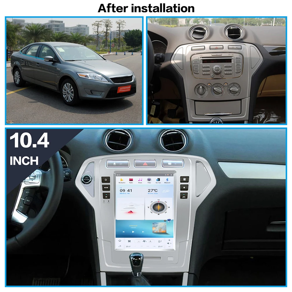 10.4'' Qualcomm 8 core For Ford Fusion Mondeo 2007-2010 Car Radio Multimedia Player Android 11 Auto GPS Navi Wireless Carplay