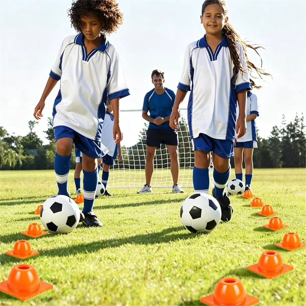 12 Pcs Agility Training Cones, Road Cone Field Marker Parking Cone for Soccer Basketball Bike Motorcycle Training
