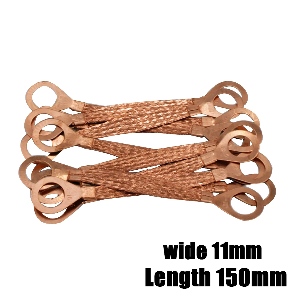 6 Square Flange Ground Connecting Wire Copper Braided Tape Copper Braided Copper Conductive Tape Copper Connecting Wire 100pcs