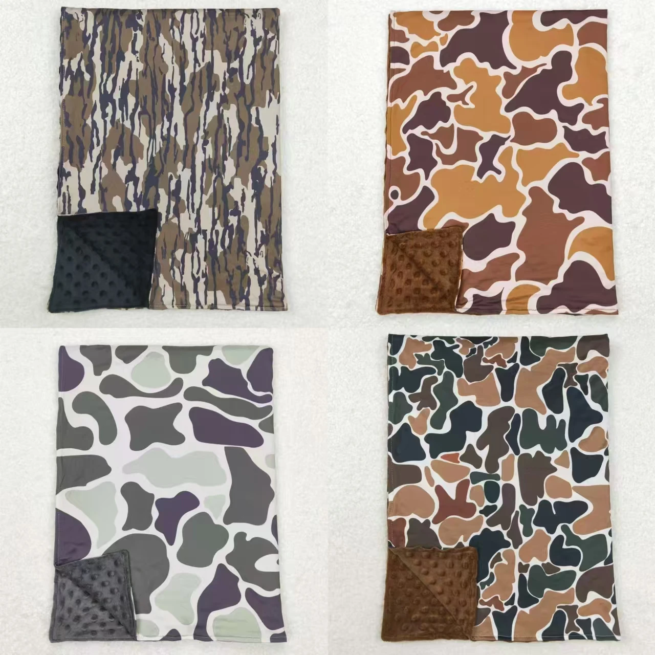 Wholesale Kids Baby Boy Bedding Fleece Breathable Blanket Toddler Cotton Flannel Newborn Children Camo Thin Quilt