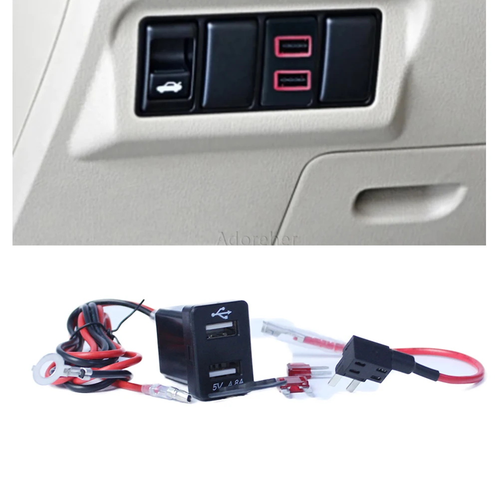 Quick Charge Car Charger Dual USB Fast Charging Socket for Mitsubishi Outlander 3 Xpander Mirage Eclipse Cross Asx 2018 2019