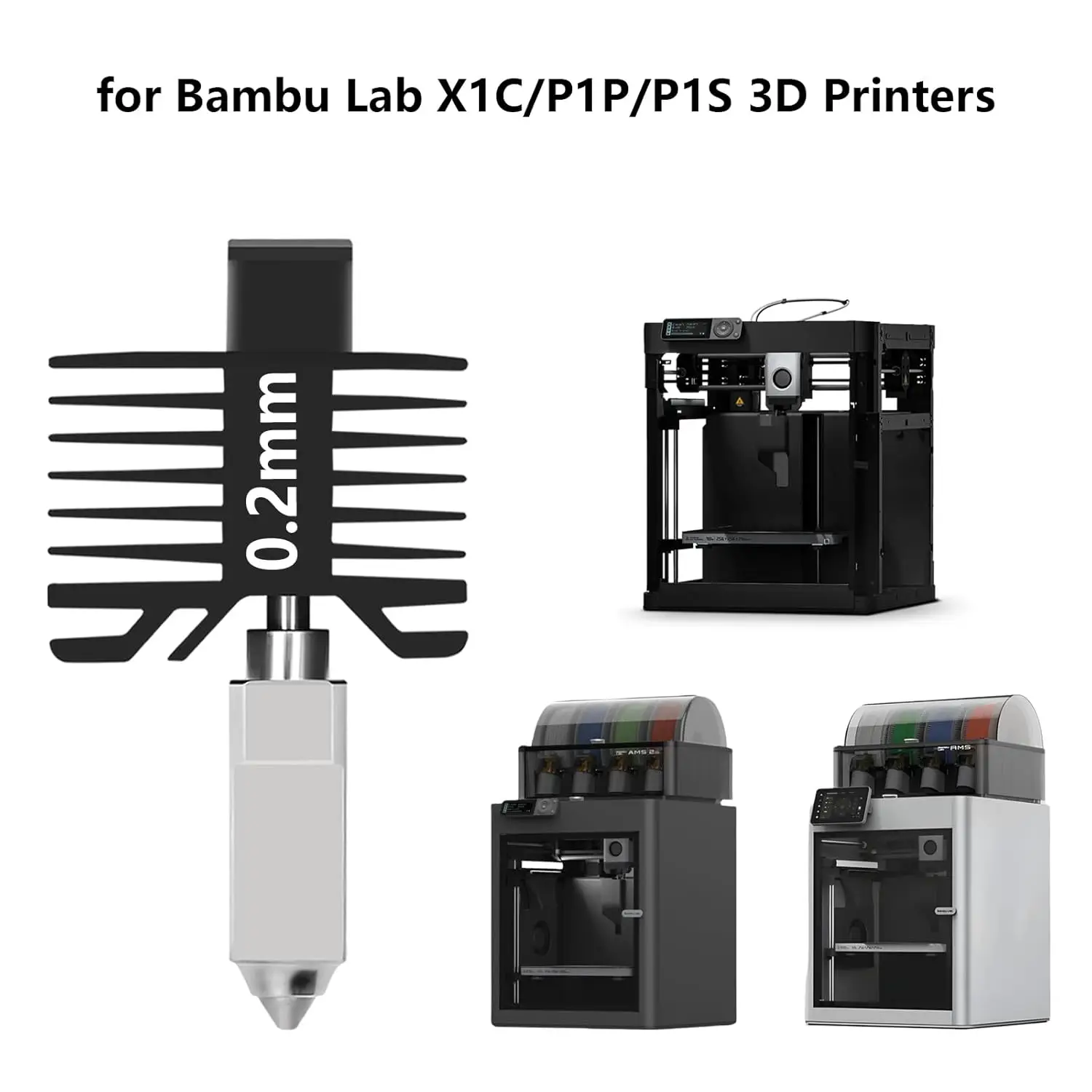 High Quality All-in-one Hotend Kit For Bambu lab X1/P1 Hardened Steel Nozzle For Bambu lab X1C X1 P1P P1S 3D Printer Parts