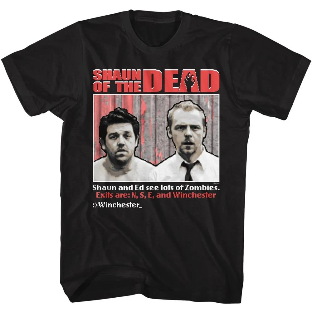 Camiseta negra del videojuego Shaun of the Dead, camiseta de algodón holgada y transpirable unisex de verano