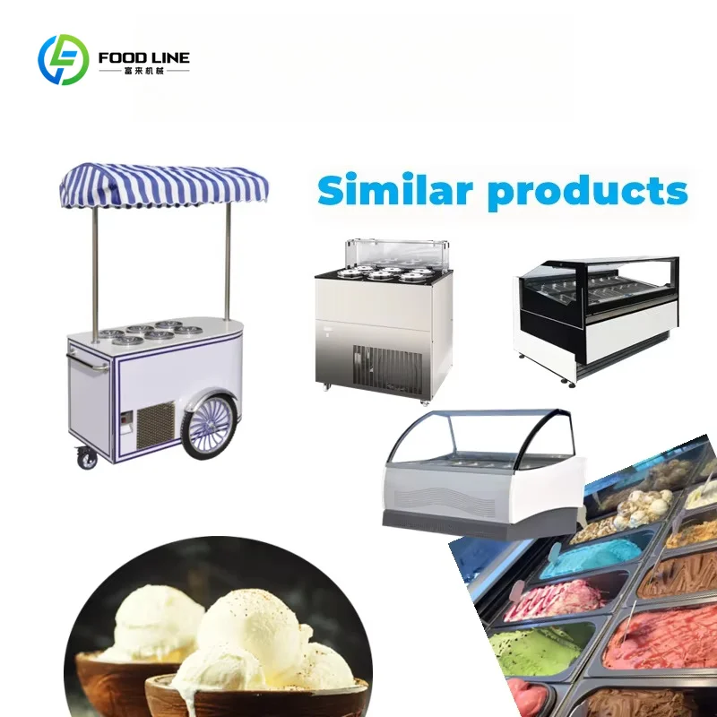Mobile Italian Design Ice Cream Bike Rolled Cart Trolley Freezer Display Vending Street Commercial OEM Customized