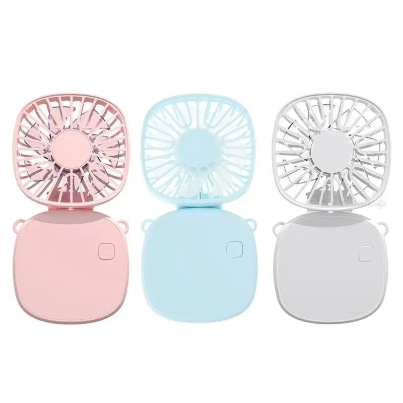 27RB 충전식 핸드 헬드 접이식 팬 에어컨 매달려 목 목 팬 작은 포켓 팬 사무실 야외 캠핑을위한 3 속도