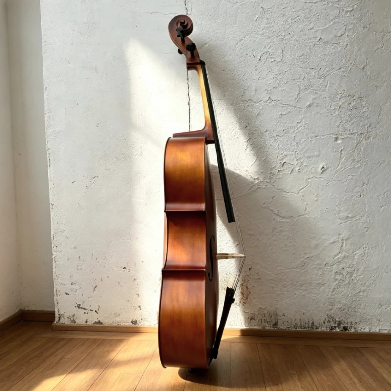Violonchelo de Madera para Principiantes, 3/4 1/2, Marrón Mate, Instrumento de Cuerdas, Violonchelo Profesional para Estudiantes, Instrumento Musical