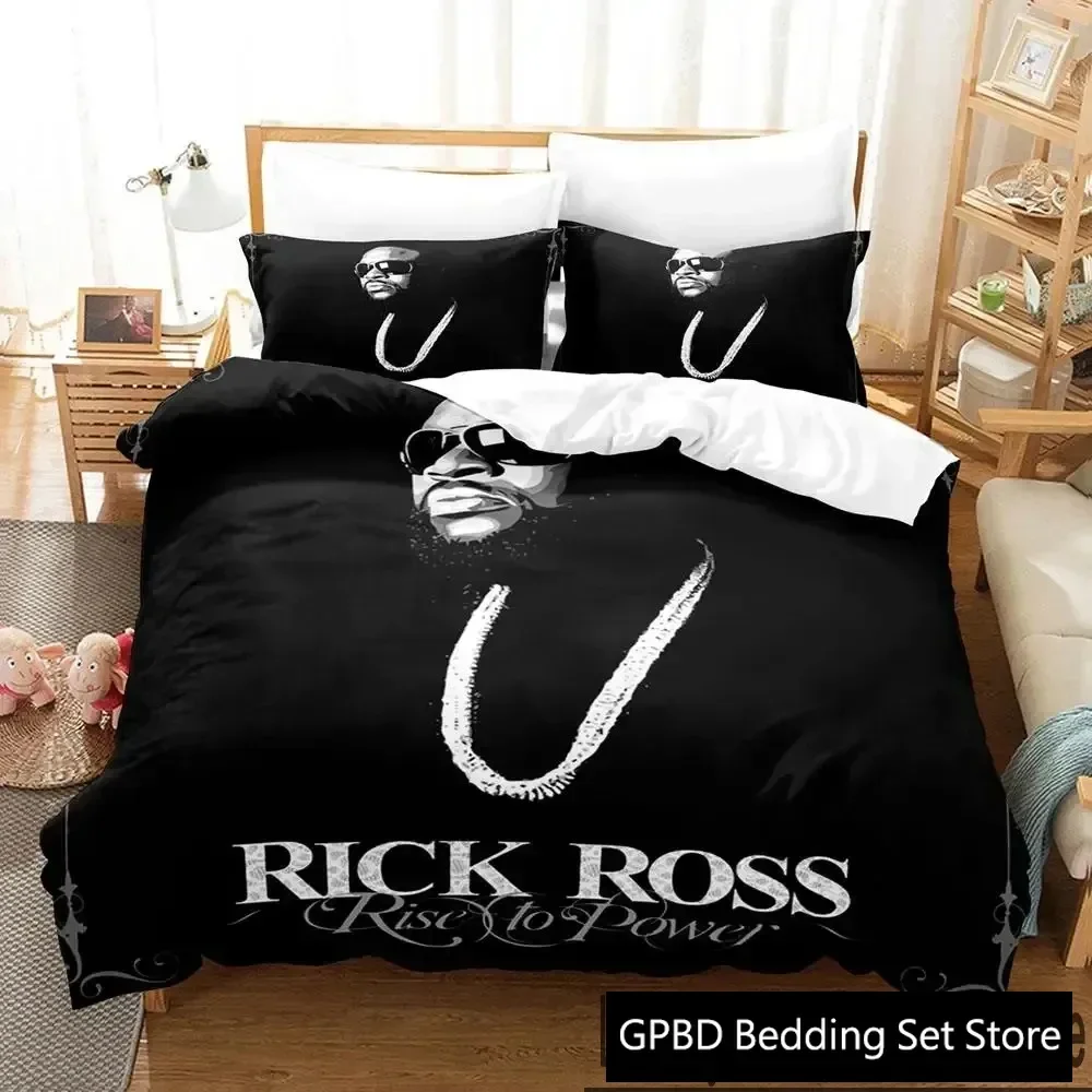 3D Print Rapper RICK ROSS Bedding Set Duvet Cover Bed Set Quilt Cover Pillowcase Comforter king Queen Size Boys Adult Bedding