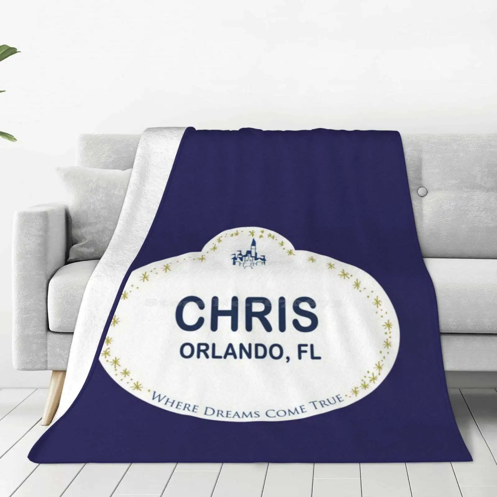 Chris From Orlando Trend Style Funny Fashion Soft Throw Blanket Walt World Chris From Orlando Name Tag Parks Magic Kingdom