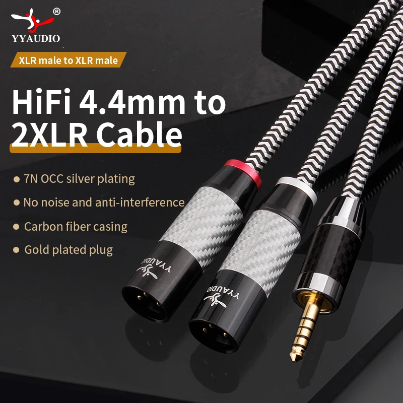 

7N OCC Hifi 4.4mm to 2XLR Cable for Mp3 DAC AMP 4.4MM Jack Audio Output Amplifiers High Quality 4.4 to 3Pin Xlr Upgrade Cable