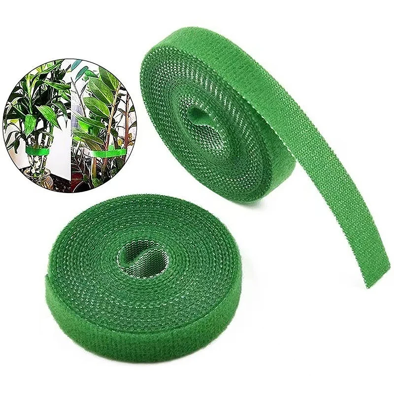 1/3/5M Nylon Plant Bandage Tie Reusable Plant Hook Loop Ties Green Fastener Tape Bamboo Cane Wrap Support Home Garden Accessorie