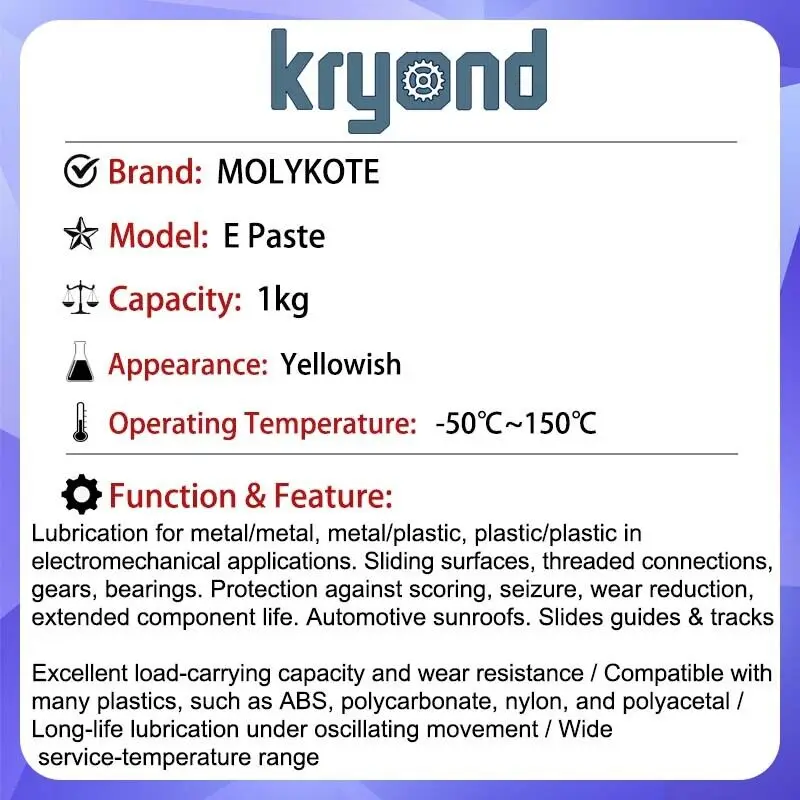 1PC MOLYKOTE E Paste 1kg Lubricant Grease Dow Corning E Paste Lubrication Grease