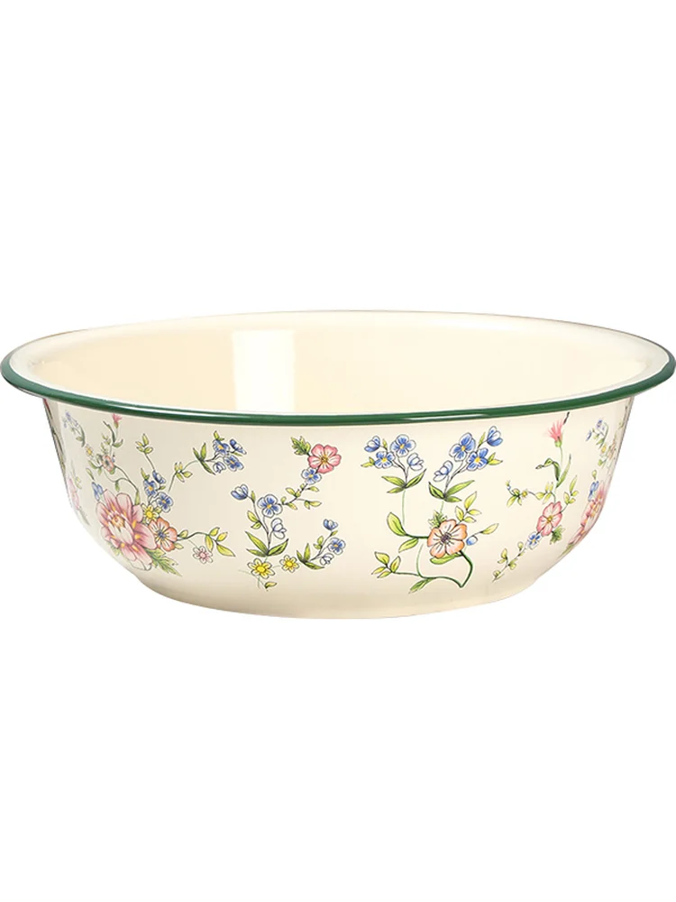 

Ele European Sle Enamel Bowl for Kitchen Salad Mixing Dumpling Filling Inedients Salad Dring Mixing Enamelware Bowl