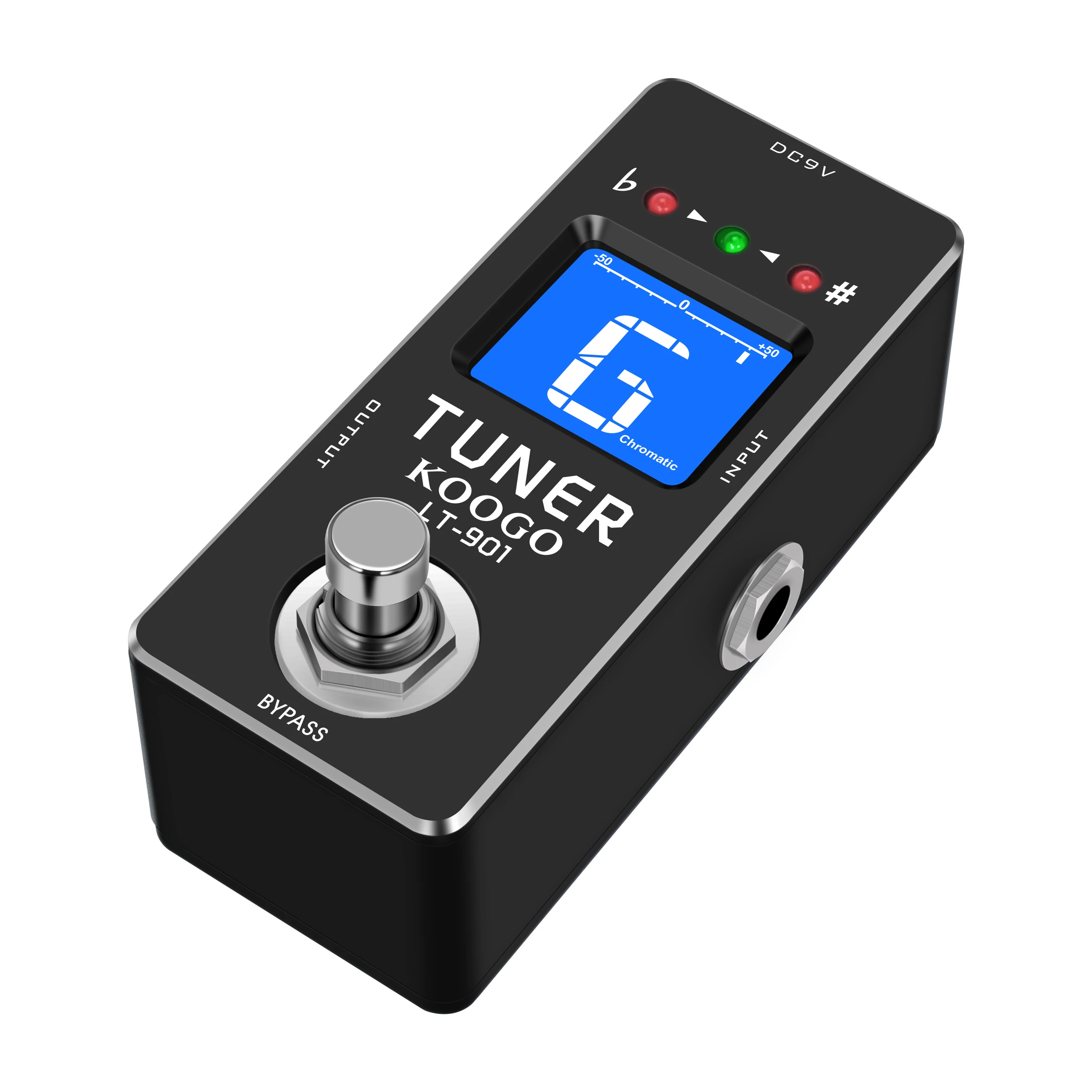 Koogo LT-901 Guitar Tuner Pedal High Precision Guitar Chromatic Tuner Pedal ± 1 Cent All-Metal Case True Bypass