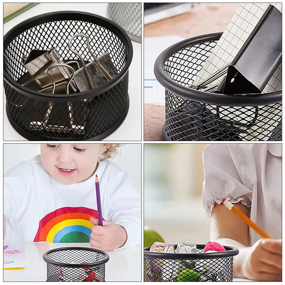6Pcs Mesh Paperclip Storage Holders Desktop Organizers for Paperclips Binder Clips Office Use Colorful Paper Clips