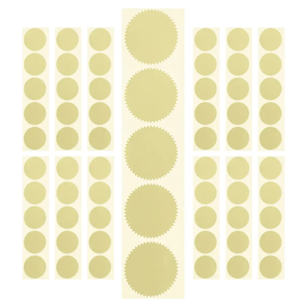 

200Pcs Steel Seal Stickers Self Adhesive Serrated Edge for Certificate Awards Graduation Envelopes Tamper Proof Embossing Seals