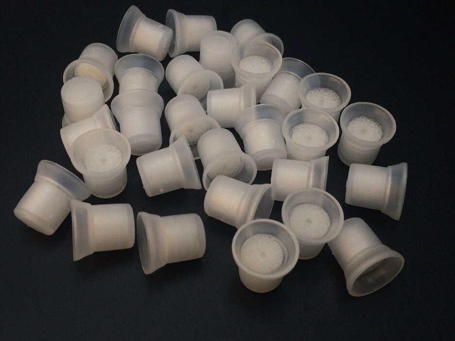 Tattoo Ink Cups for Professional And Home Use Tattoo Ink Cups with Handle Sterile Non-toxic Biodegradable