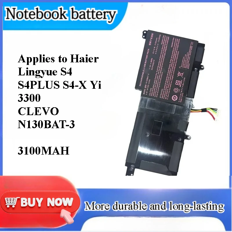 for Haier Lingyue S4 S4PLUS S4-X Yi 3300 Laptop Battery CLEVO N130BAT-3
