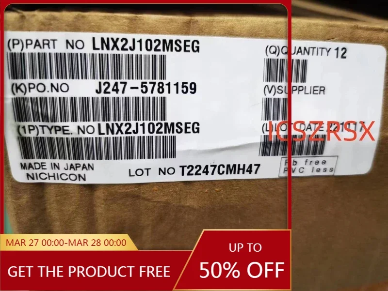 Capacitor de Pressão-No PSU de Nichicon, 630volts, 1000uF, 85C, 63,5x130, LNX2J102MSEG, 2 PCes, 10 PCes