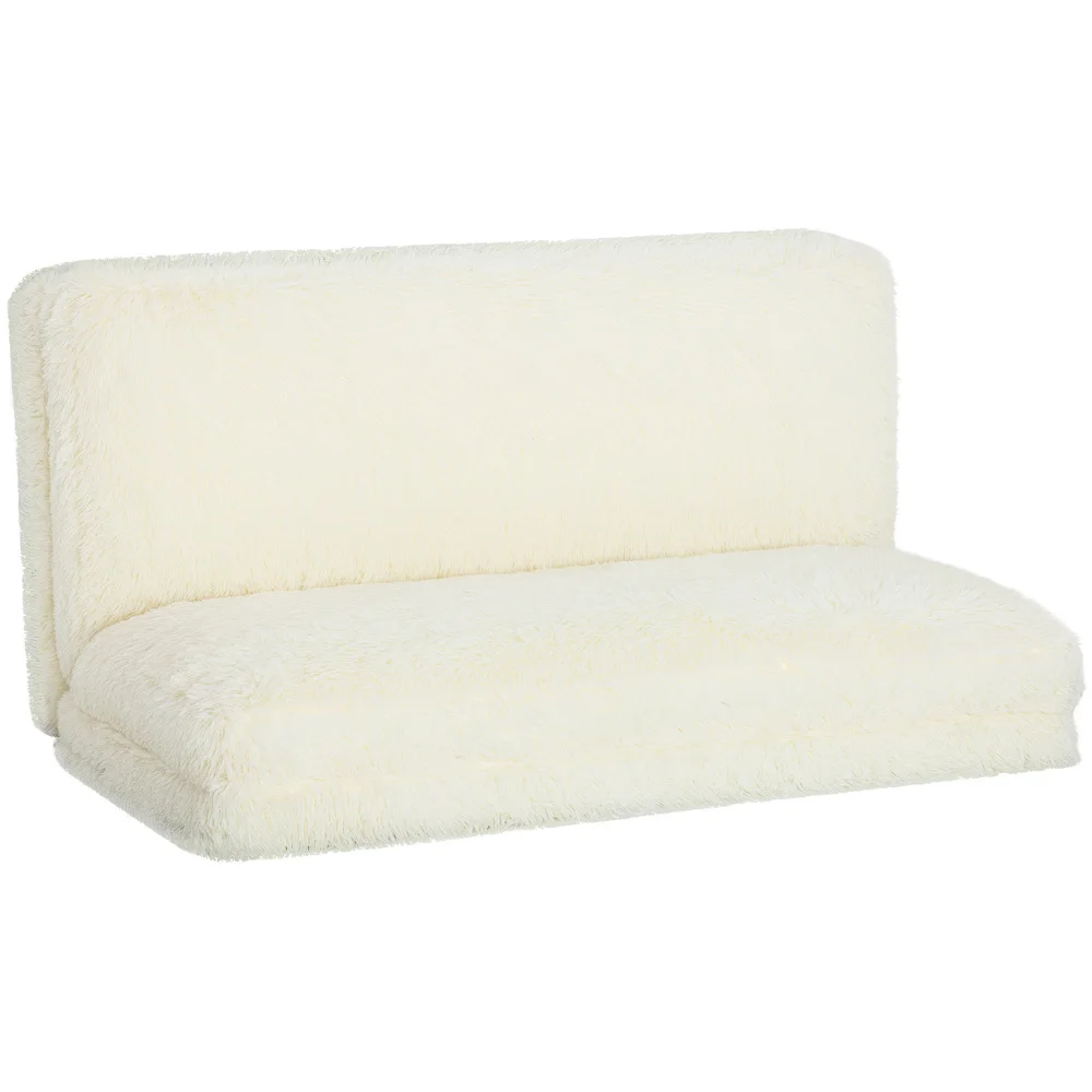 Ultra Soft Furry Lazy Floor Sofa, Convertible Floor Bed for Reading Movie Time, High Density Foam Filling, Space Saving Floor Seating for Apartment