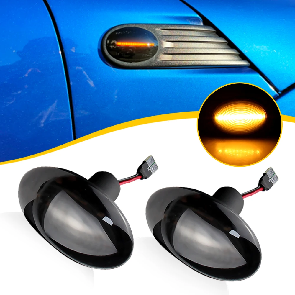 

2 шт. динамический светодиодный боковой габаритный фонарь указателя поворота для BMW Mini Cooper R55 2005-2013 R56 R57 R58 R59 2007-2013 T10 интерфейс