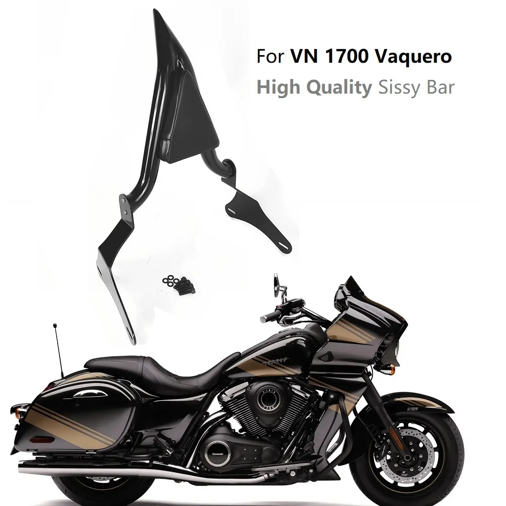 

For Kawasaki Vulcan VN 1700 Vaquero VN1700 Rear Passenger Sissy Bar Backrest 2011-2023