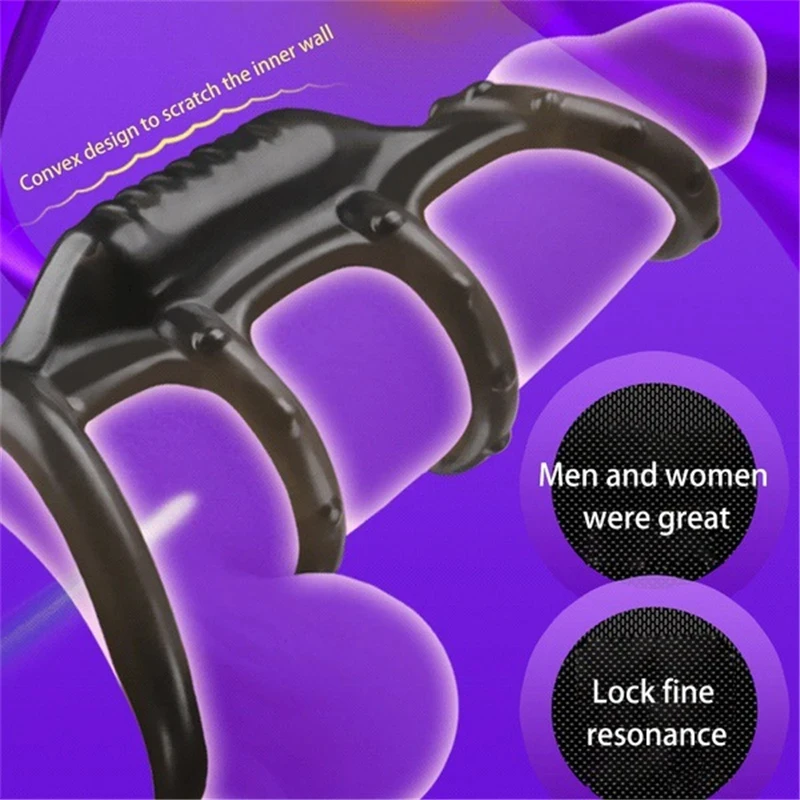 Male Ejaculation Delay Cock Sleeve Penis Vibrating Ring Strap Dildo G spot Stimulator Vibrator Dick Enlargement Extender for men