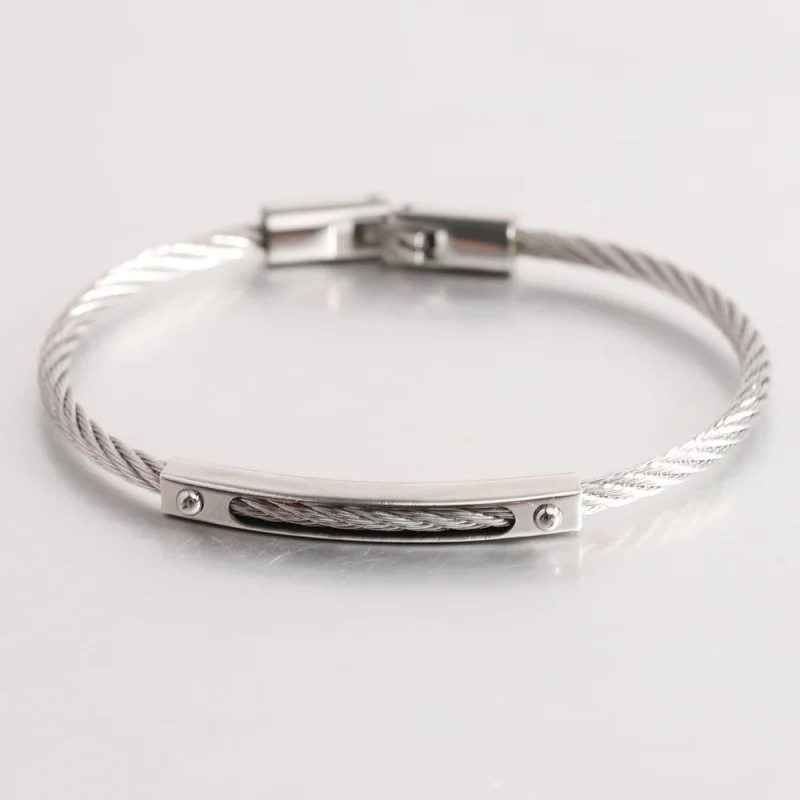 Trendy Design High Quality Steel Wire Bangles Full With Titanium Steel Cable, Fashion Men and Women Bracelet Gifts