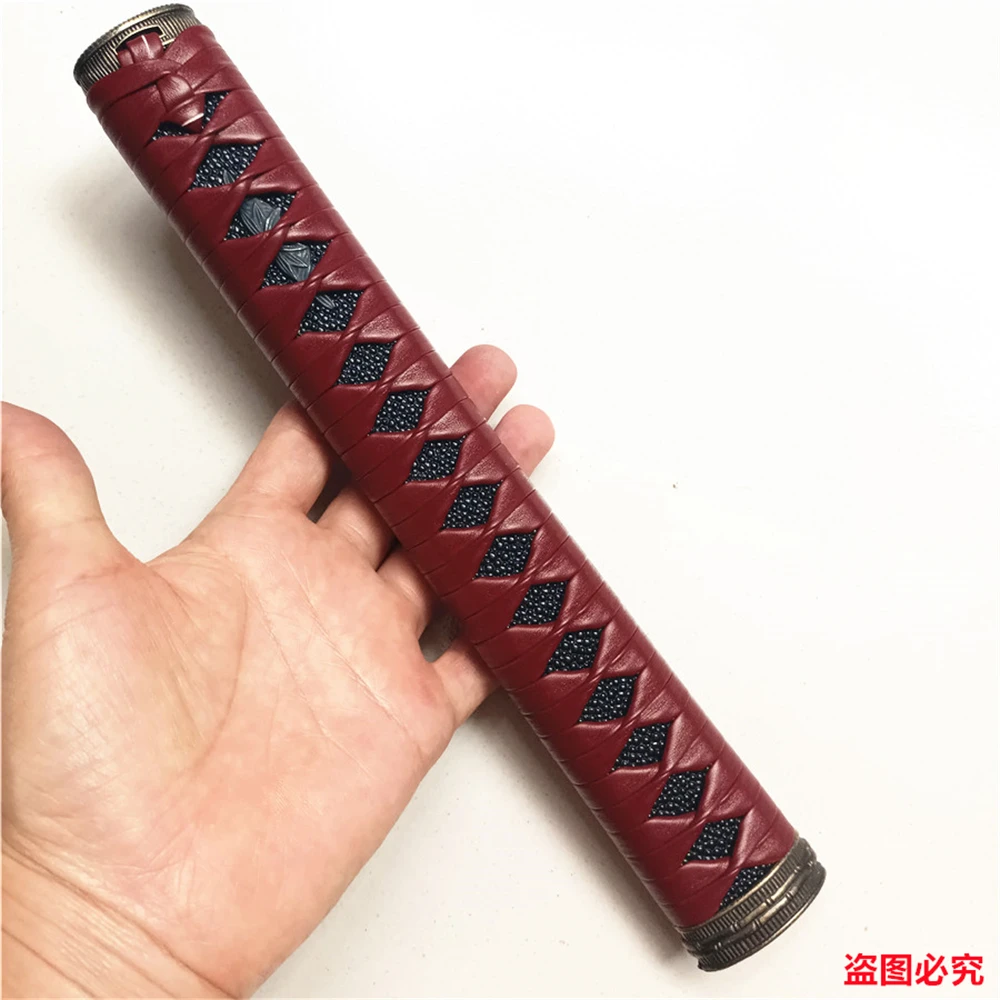 26CM Tsuka Handle Alloy Fuchi Kashira Menuki Leather Ito Fittings For Japanese Sword Samurai Katana Parts New