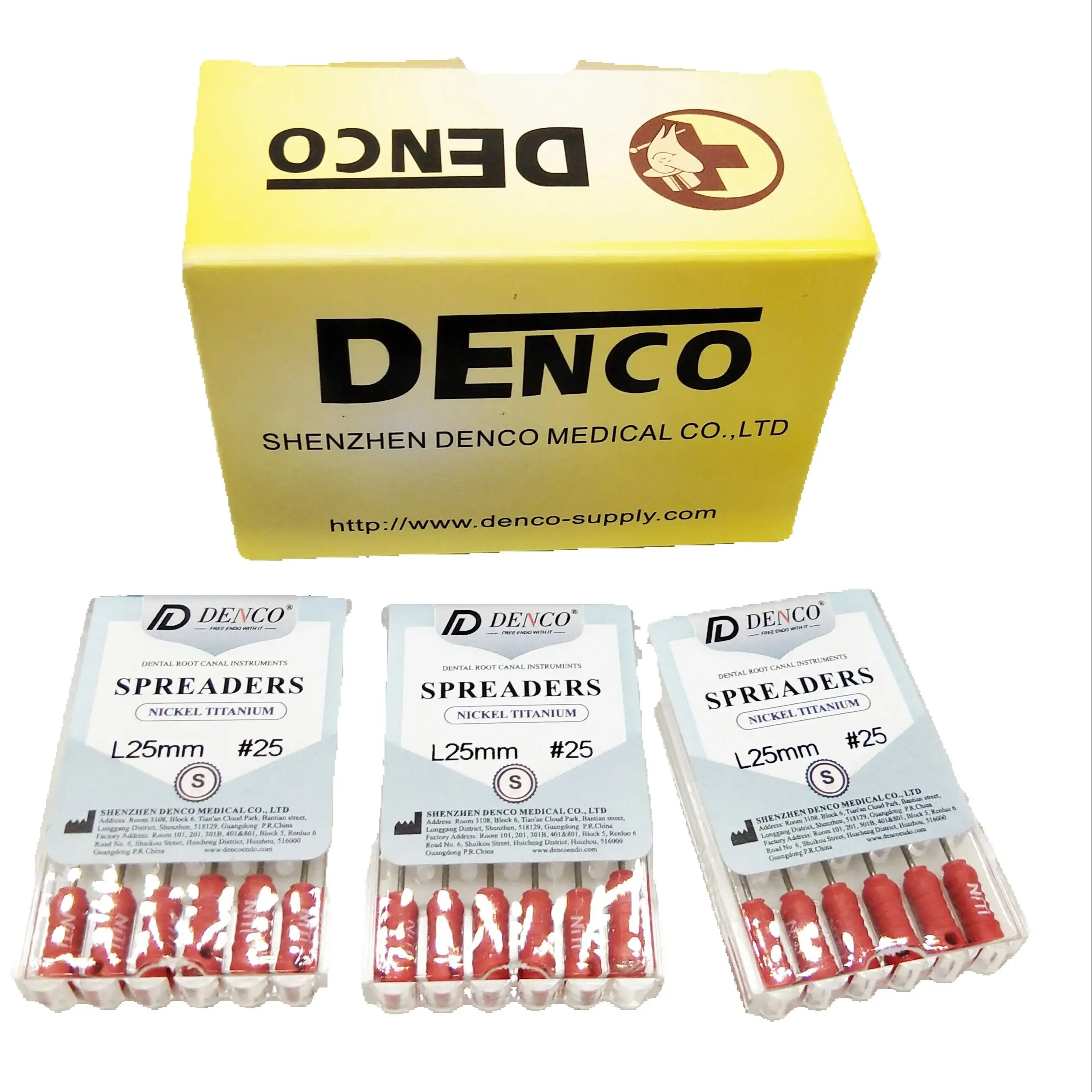 Hot Sale Dental Denco Niti Spreader Root Canal Files Hand Use Nitinol Lateral Pressurization Needles 25mm with CE Approved