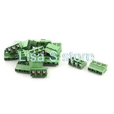 20Pcs KF950 3 Position 3Pin 9.5mm Screw Terminal Barrier Blocks 300V 30A